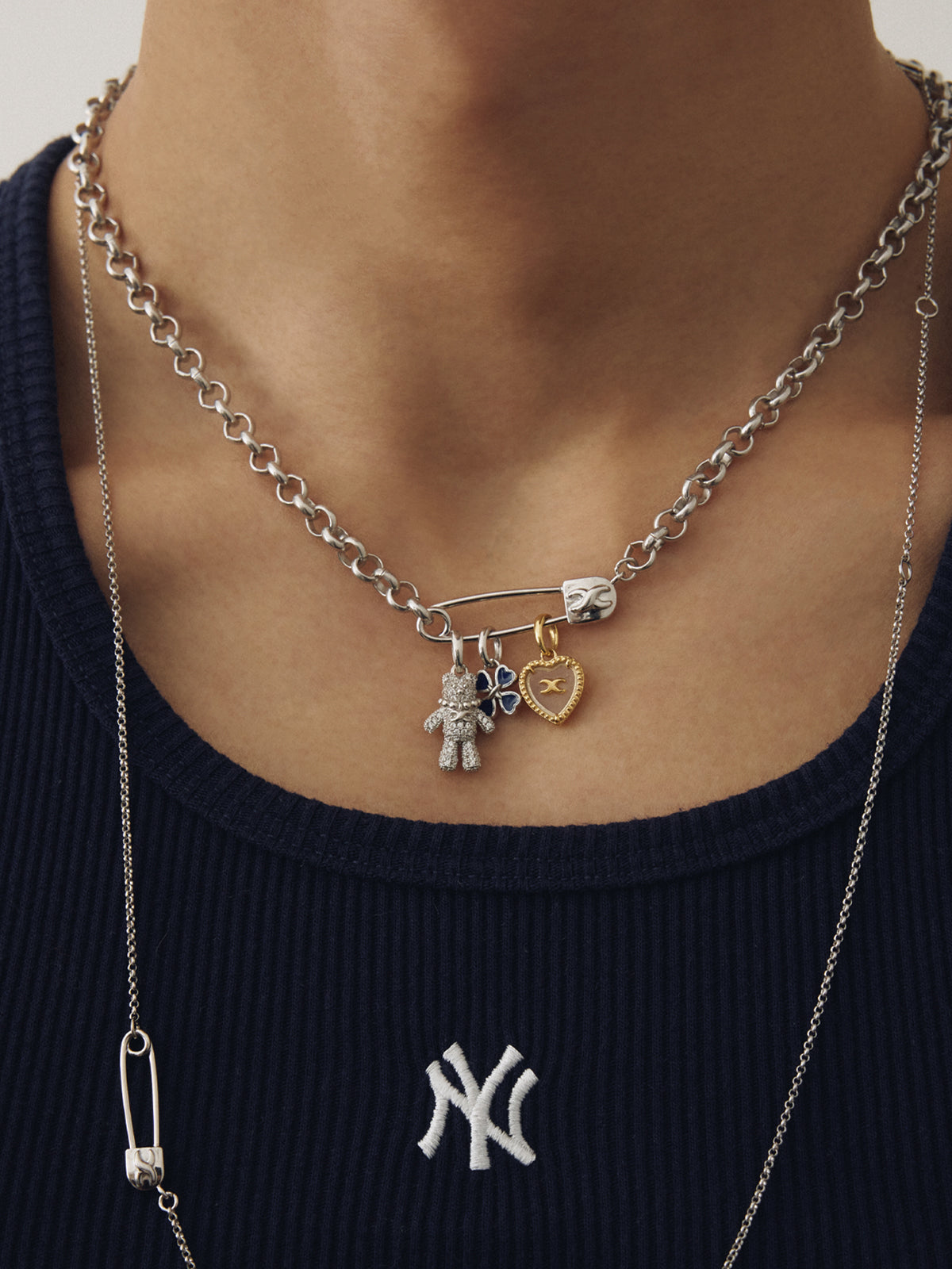 SSIL セーフティピン ネックレス シルバー X Safety Pin Choker